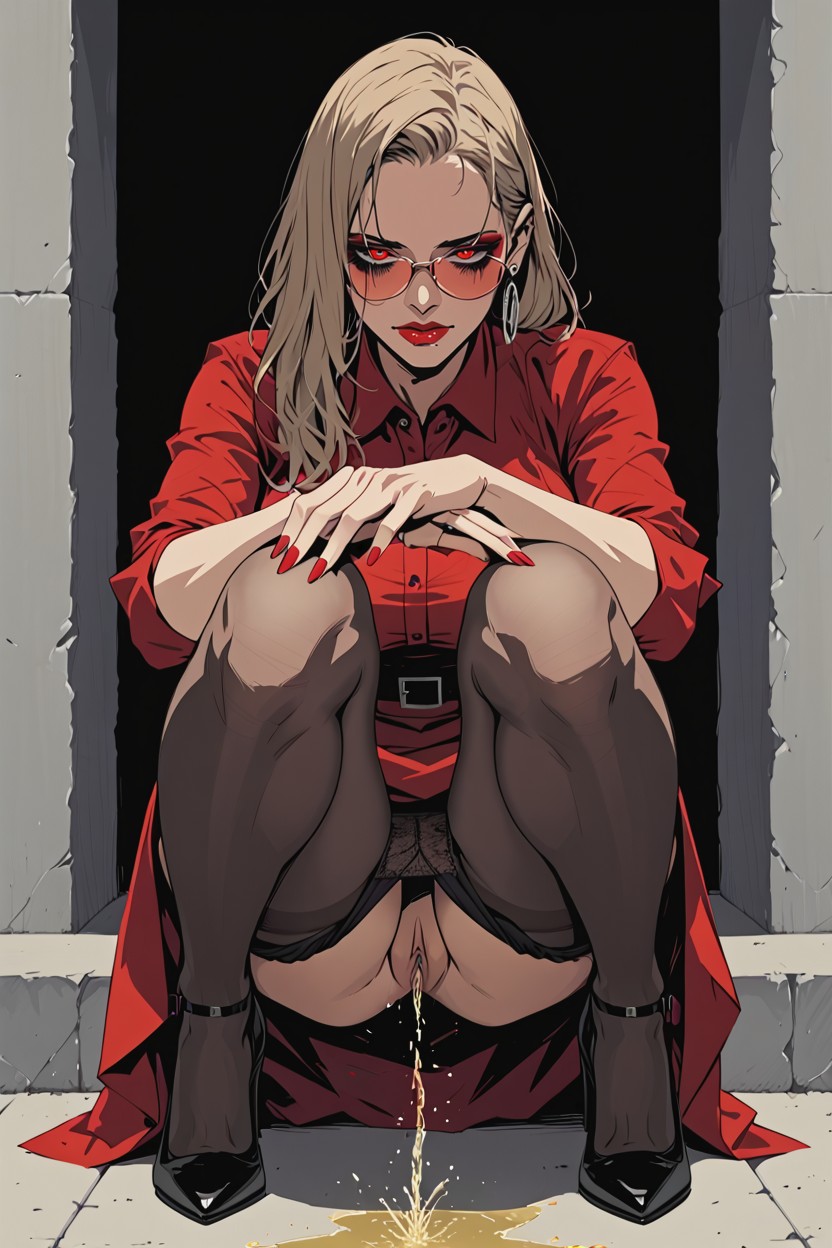 High Heels, Cuerpo Completo, Pendientes Hentai IA