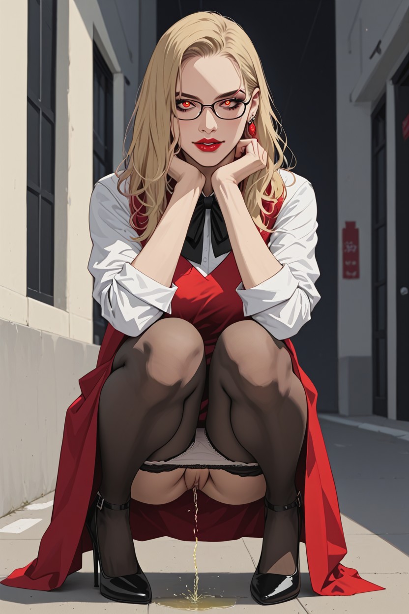 Smokey Eyes, Peeing Outdoor In Secluded Pace, Eyeliner Hentai AI Porn
