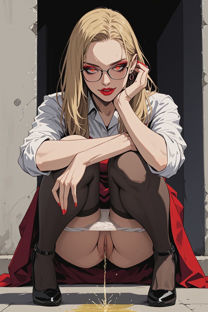Smokey Eyes, Eye Contact, Exaggerated Jet Of Pee Hentai AI Porn