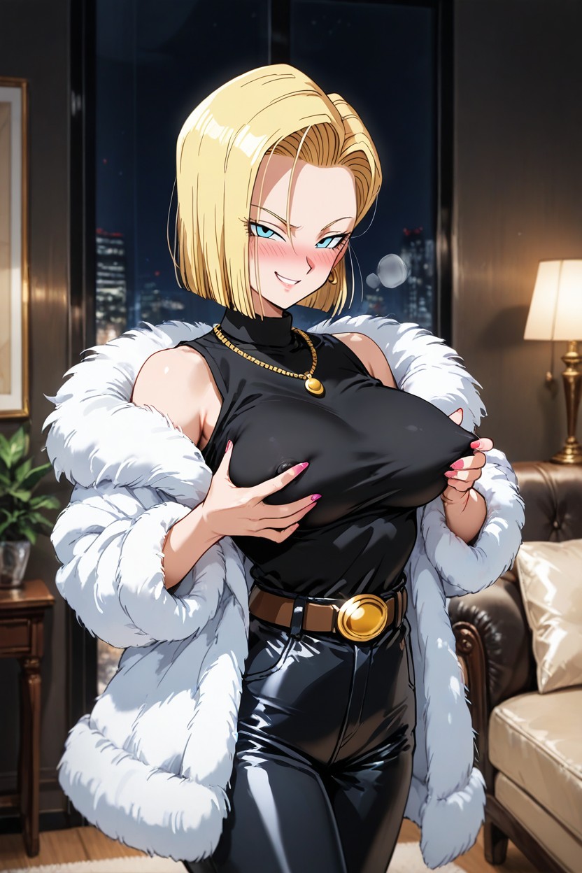 Apretando Los Pechos, Caliente, And Tight Black Pants Hentai IA