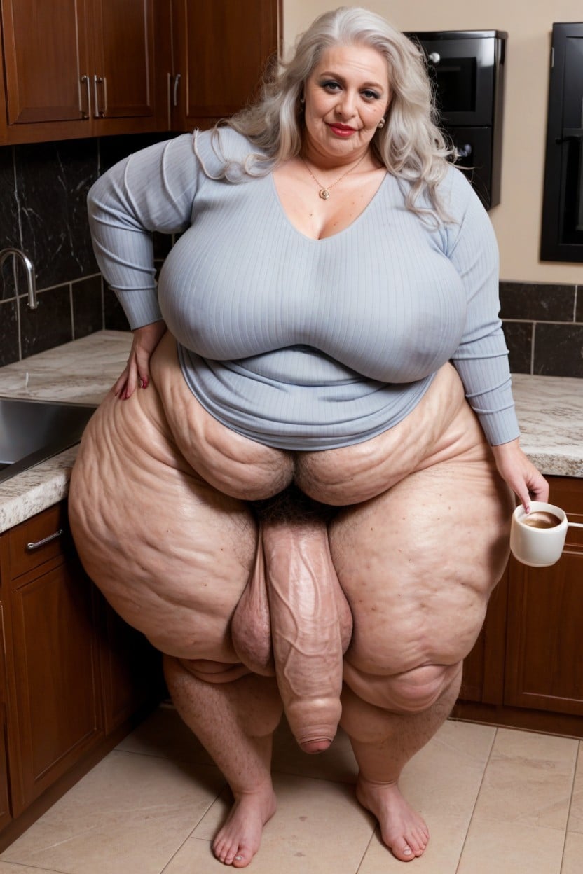 Messy Hair, Ssbbw, Cellulite Legs AI Porn