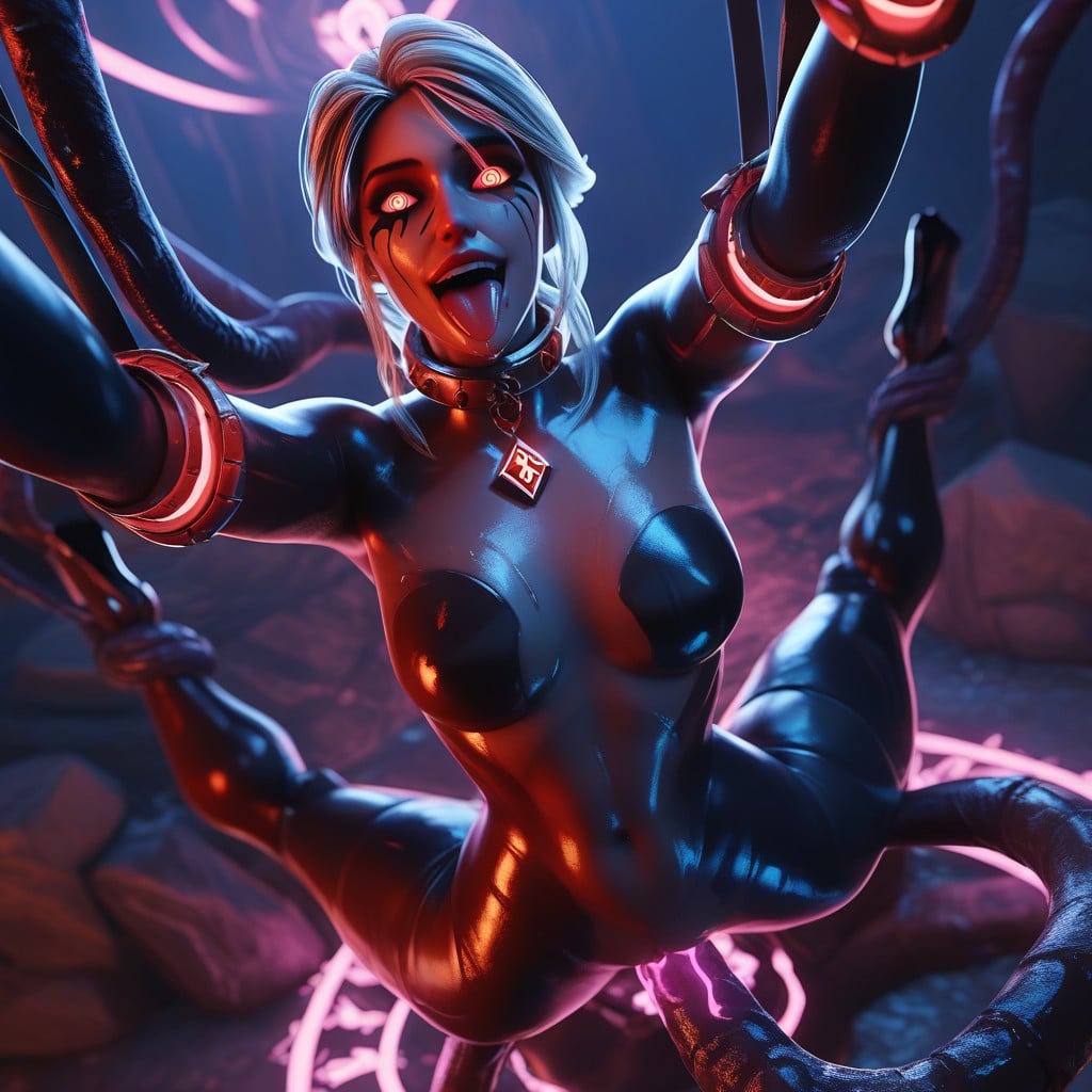 Arms Outstretched, Ciri From The Witcher, Shiny Skin Hentai AI Porn