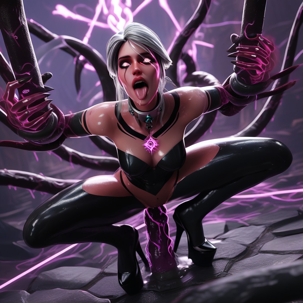 Blissful Orgasm, Corruption, Neon Magic Light Hentai AI Porn