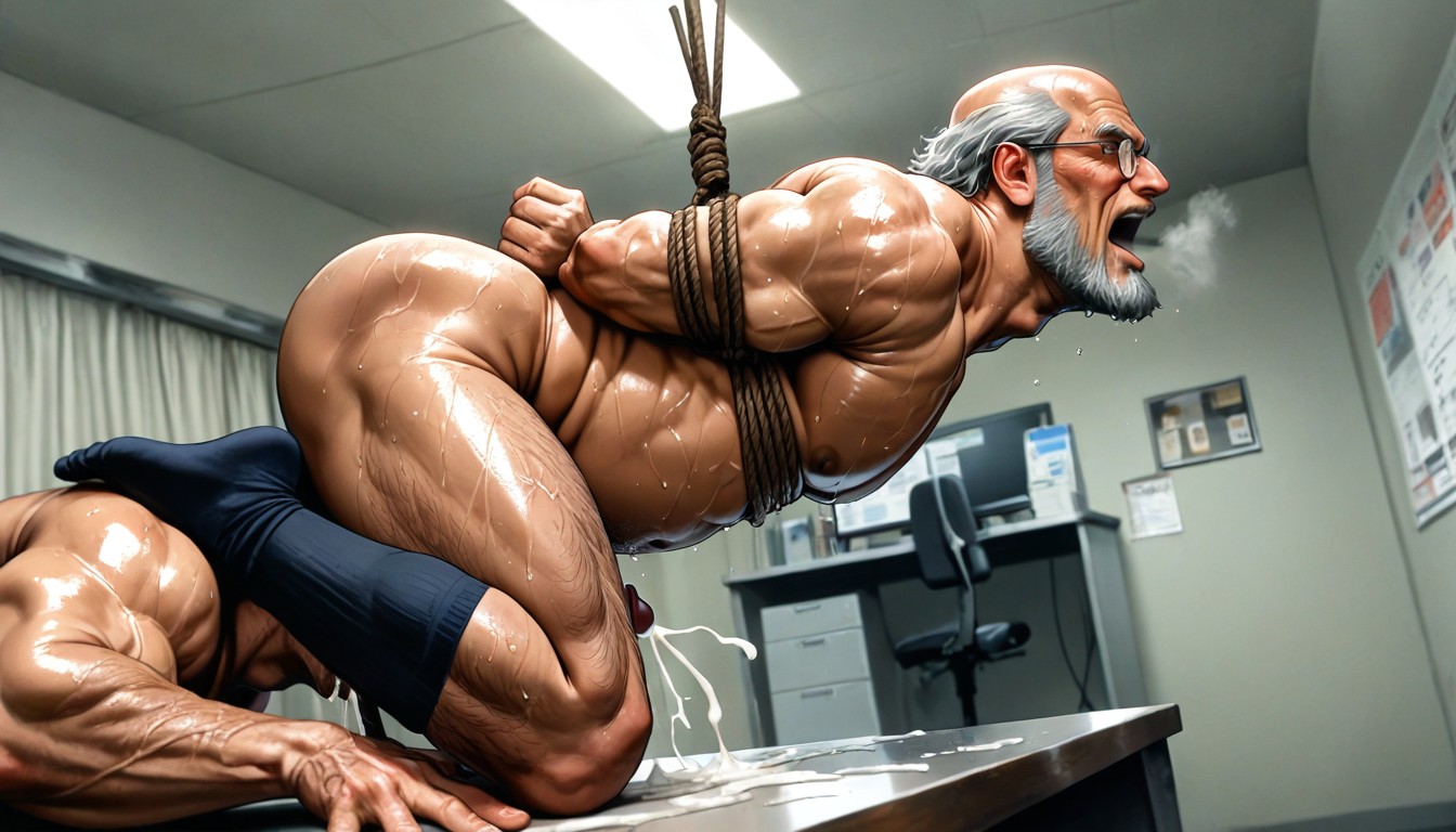 Japanese Oldman, Wide Angle, Elderly Person With Low Muscle Mass AI Gay Porn