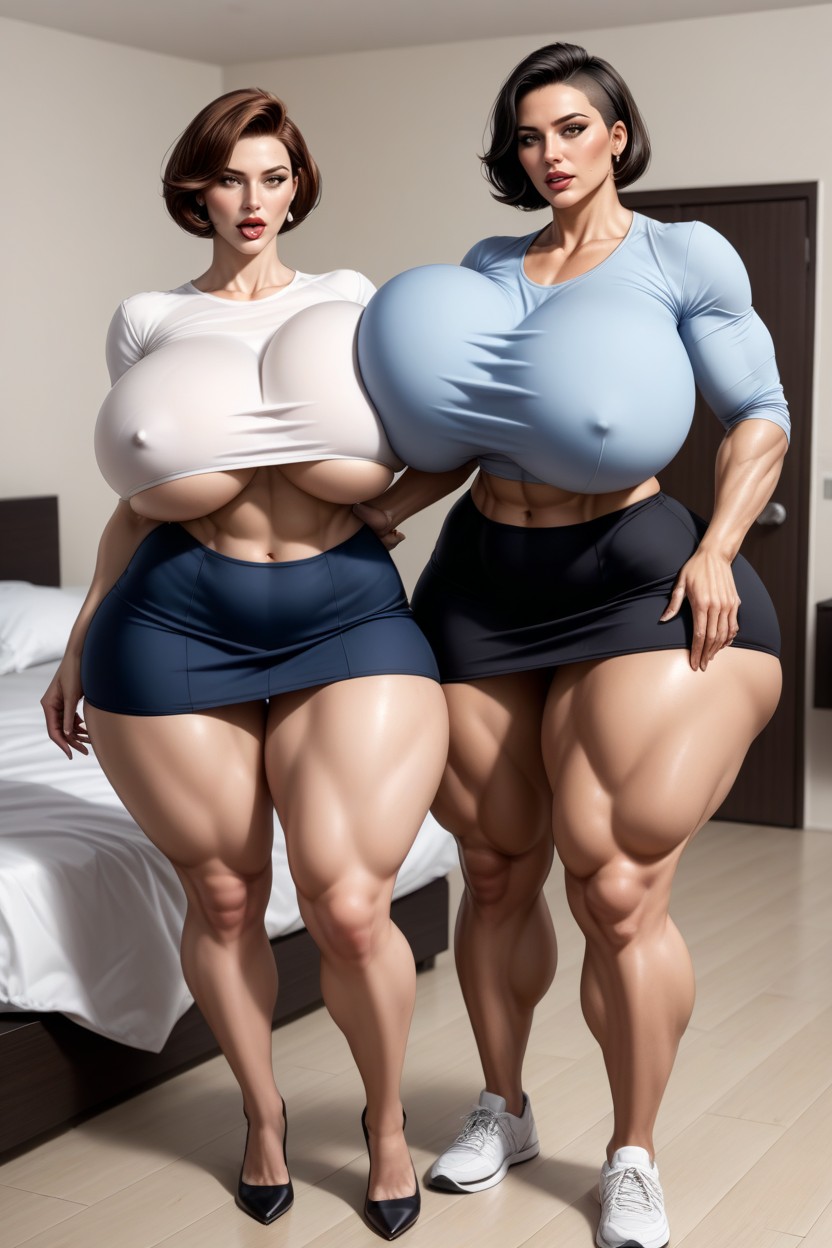 Perfect Shapely Thick Figure, Sweater, Buzzcut AI Porn