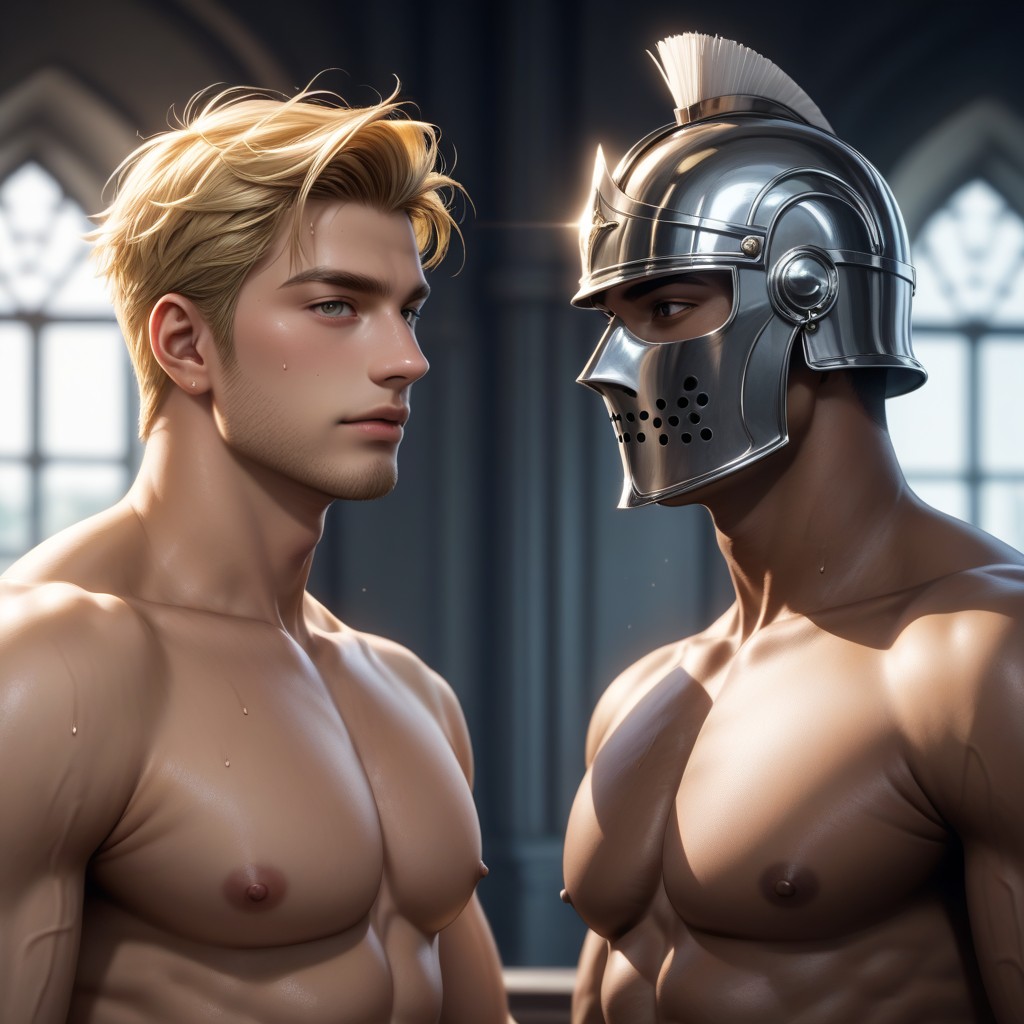 Anime Style, Characters In The Center Of The Frame, Suggestive And Erotic AI Gay Porn