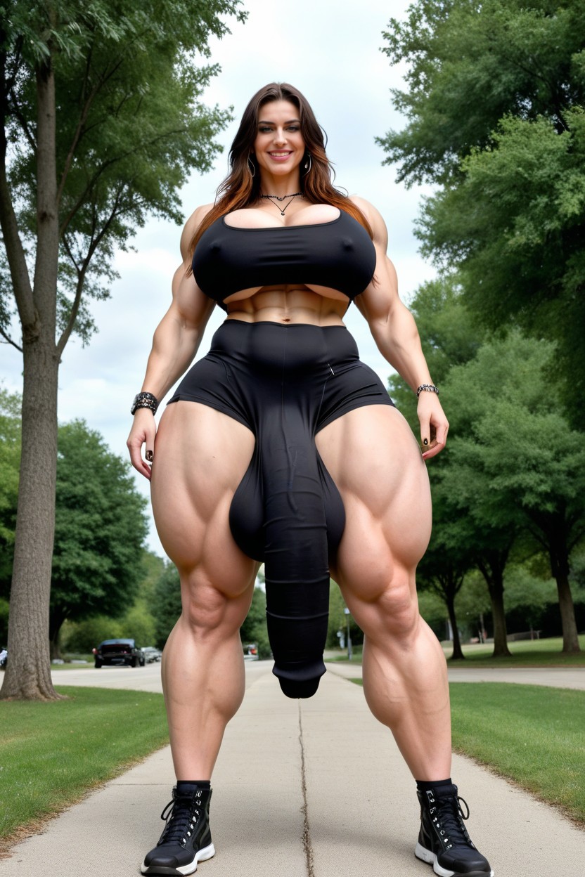 Extremely Thick Legs, 18+, She Is Taller Than The Tree Shemale AI Porn