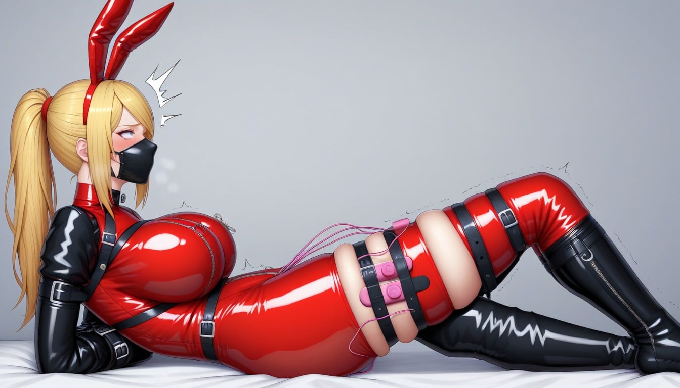 Wearing A Strap Belt Harness, 18+, Masturbación Femenina Hentai IA