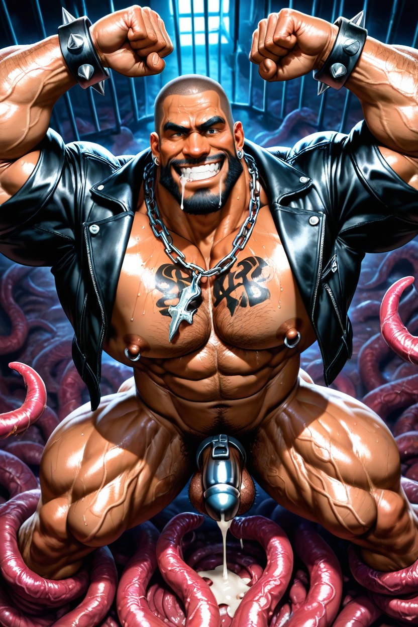 Huge Veins, Oversized Neck, Steel Rings AI Gay Porn
