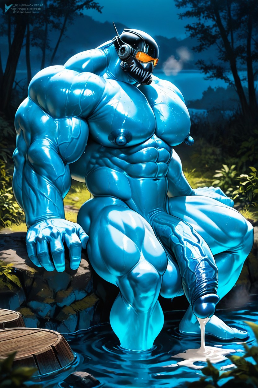 Cock Growth, Waist Shot, Massive Nipples AI Gay Porn
