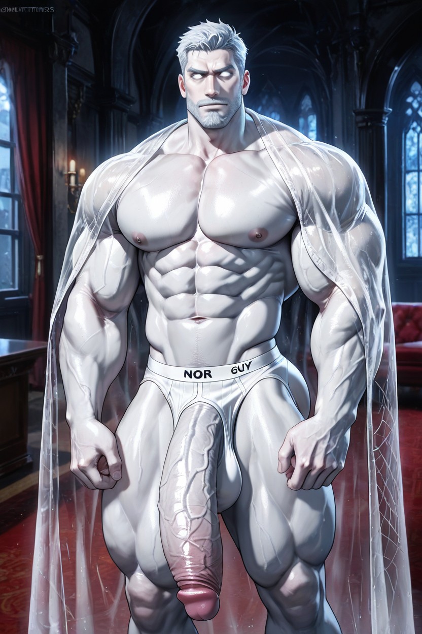 Huge Cock Exposed, Noir, Front View AI Gay Porn
