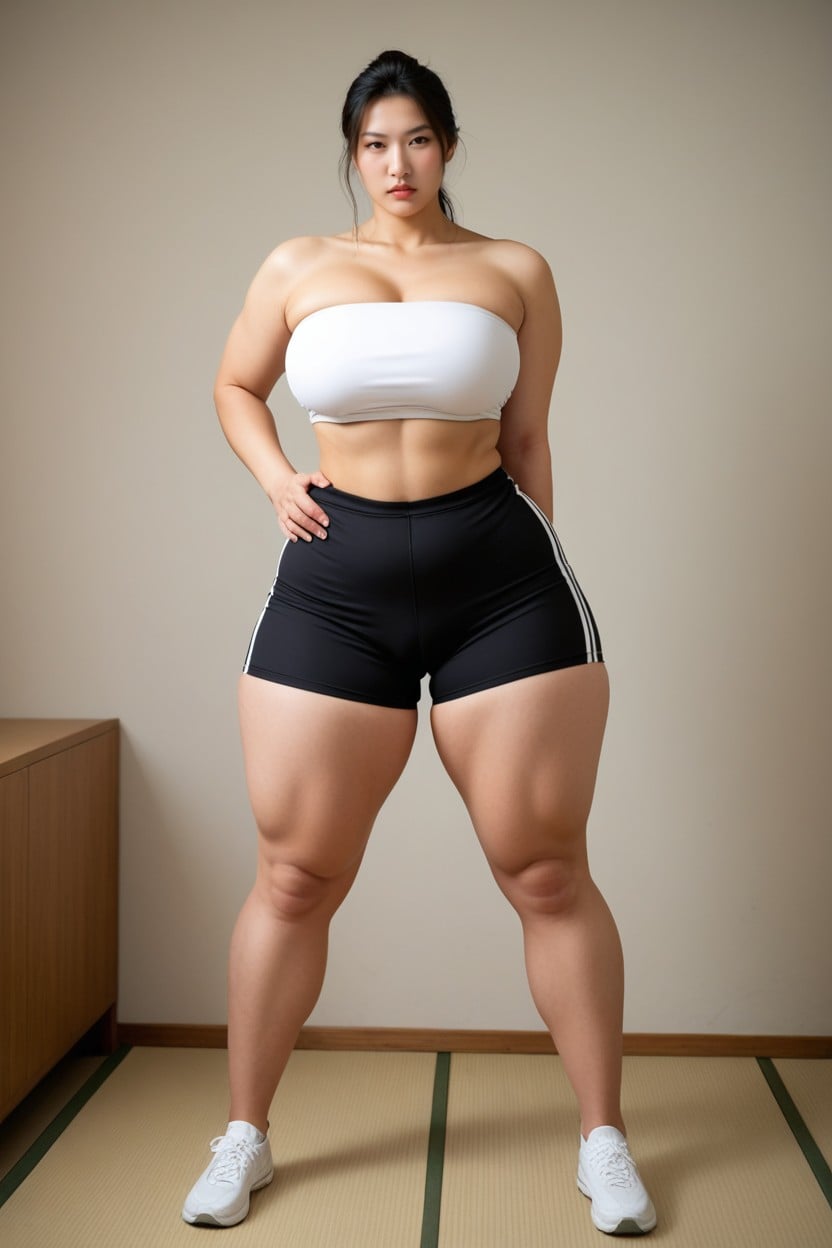 Prominent Hips, Standing, Front View Asian AI Porn