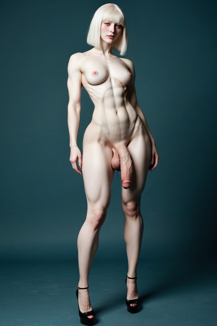 Freckles, Long Voluptuous Hair, Body Shemale AI Porn