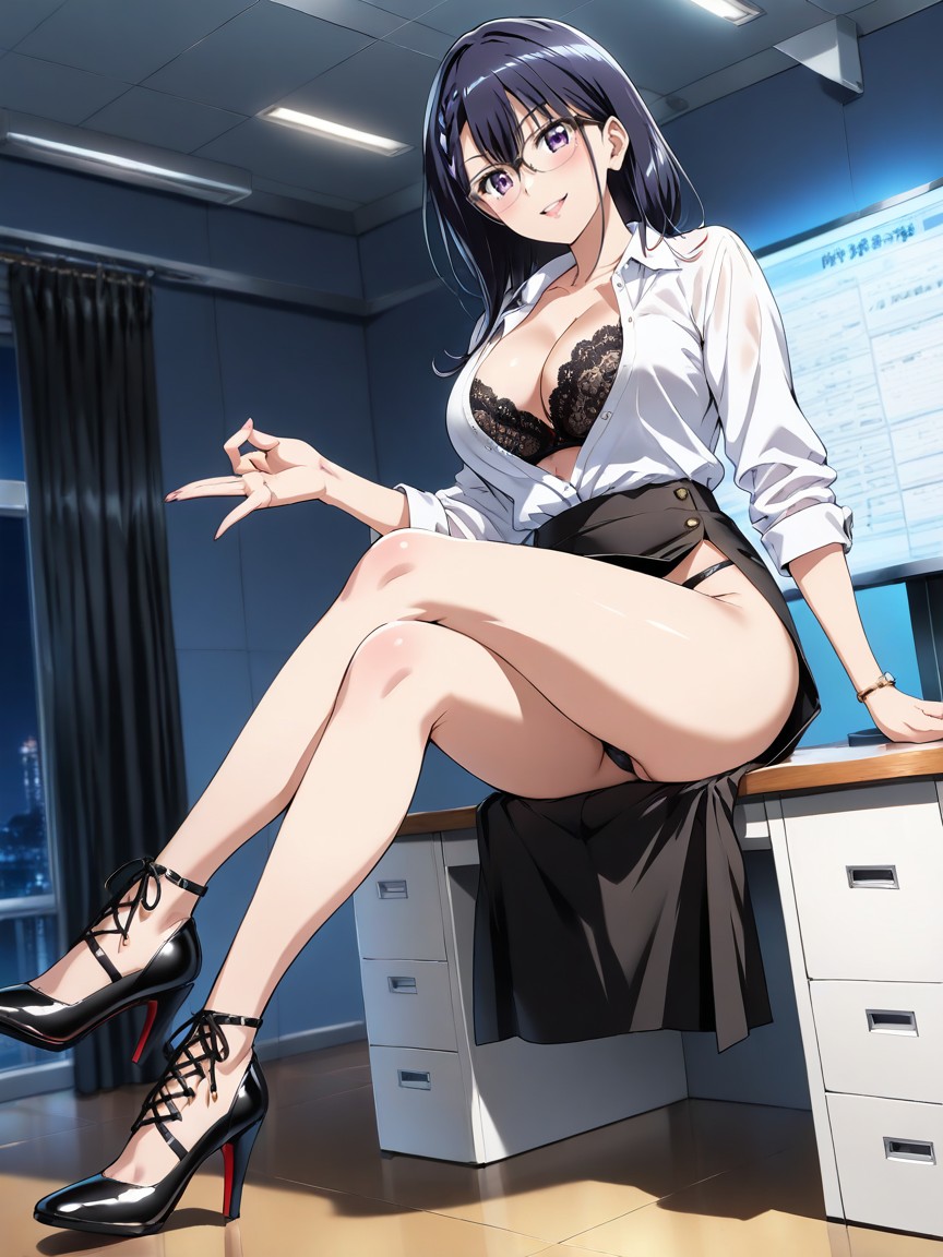 Modeling, Lace Black Thong, Dutch Angle Shot AI Porn