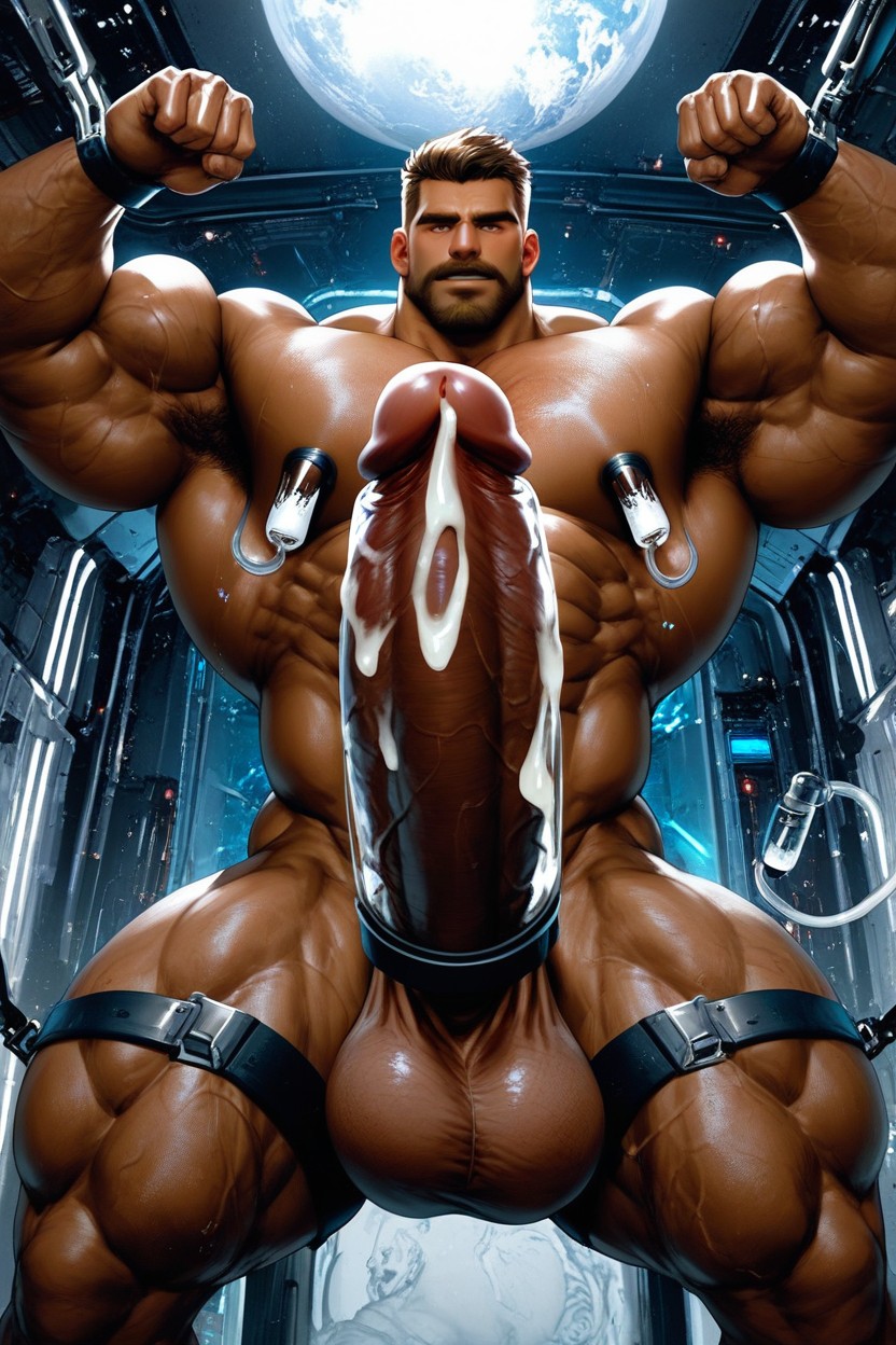 Sperm Tank About To Overflow, Massive Cum Spurting Upwards, Thick Gooey Cum AI Gay Porn