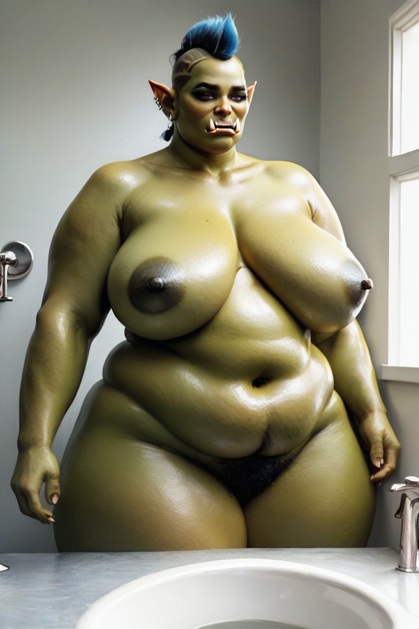 Close Up, Sweaty, Bathroom AI Porn