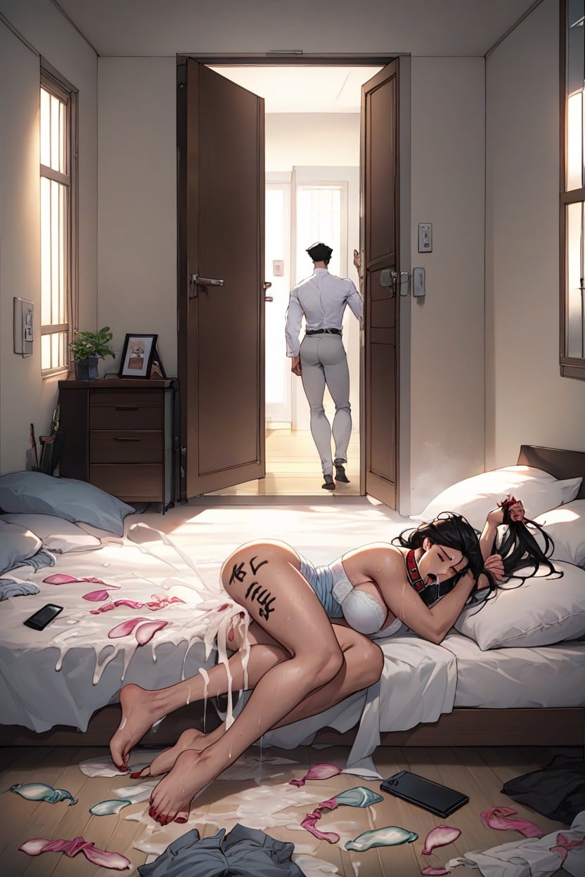 Nighttime, Long Legs, Panties To The Side Hentai IA