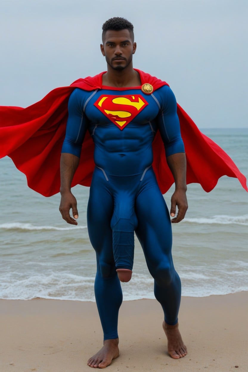 Impossibly Long Hyper Penis, Fully Covered, Extremely Man With Huge Hyper Cock Crotch Bulge Hanging To His Ankles AI Gay Porn