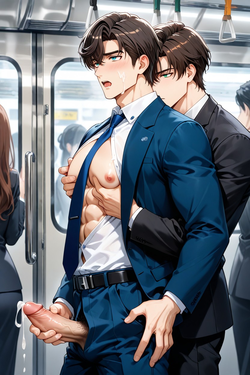 Arched Back, Close Up, Subway AI Gay Porn