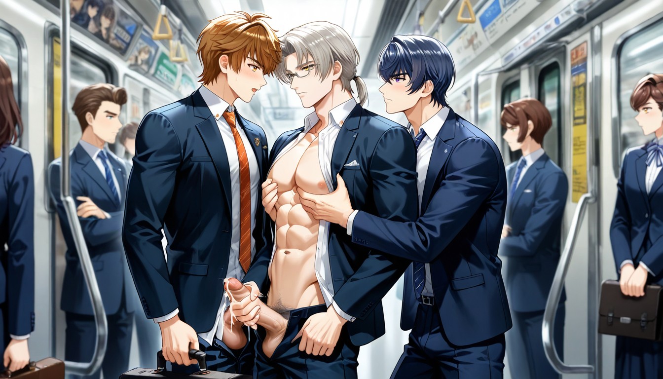 Abs, Many People Around, Erection AI Gay Porn