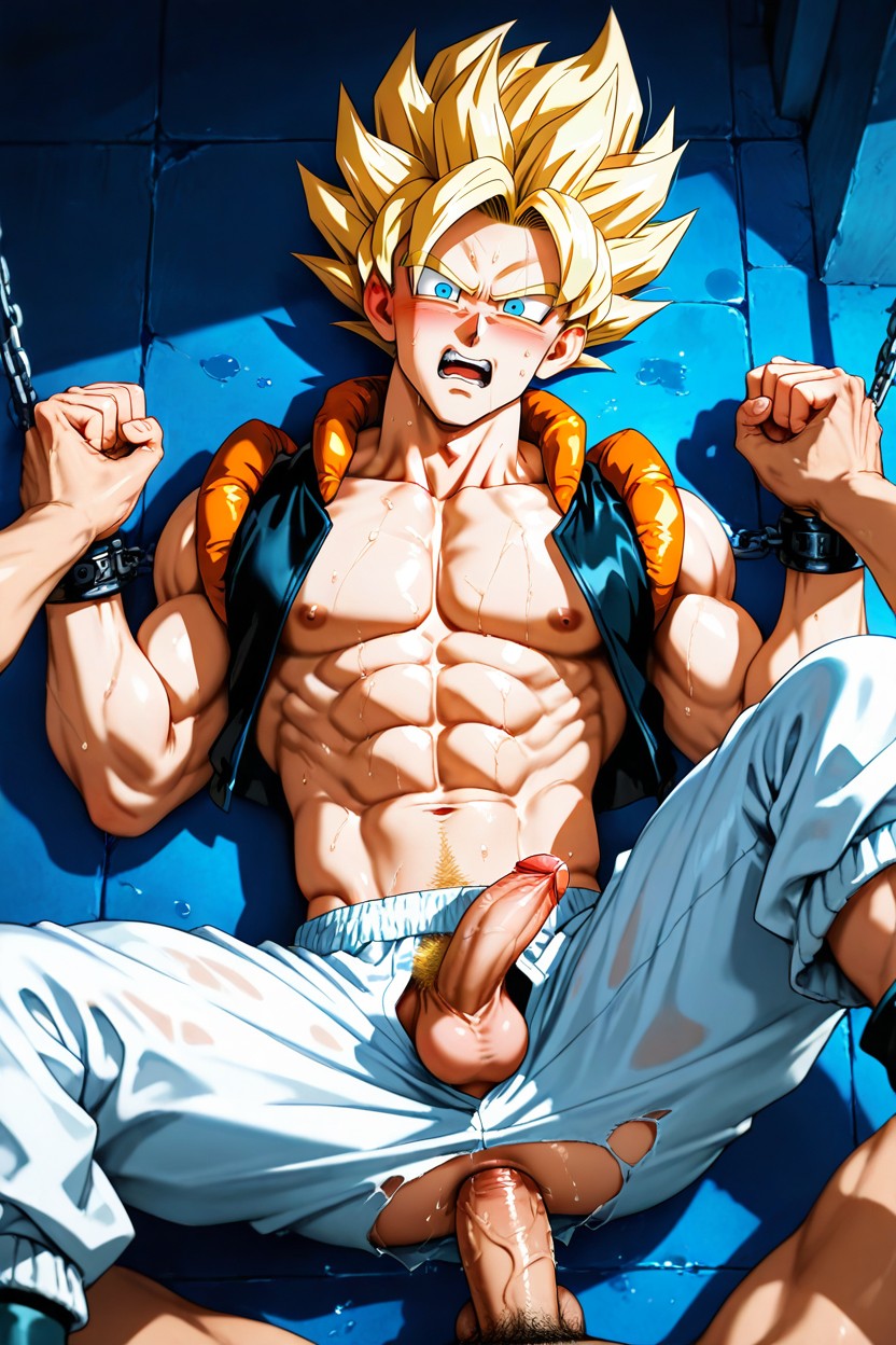 Bottom Has Flaccid Penis, Realistic Lighting, Looking At Viewer AI Gay Porn