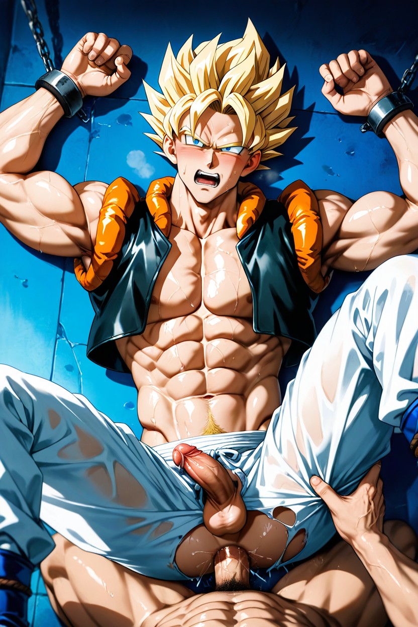 Blue Hour, Has Serious Face, Super Gogeta From Dragonball Bottoming AI Gay Porn
