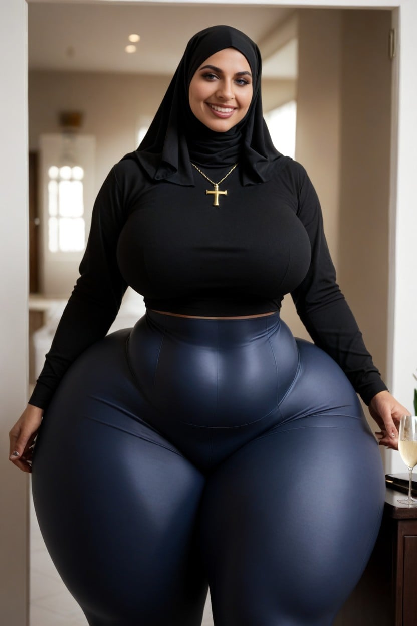 Massive Hips, Gigantic Huge Massive Hyper Thighs, Smirk AI Porn