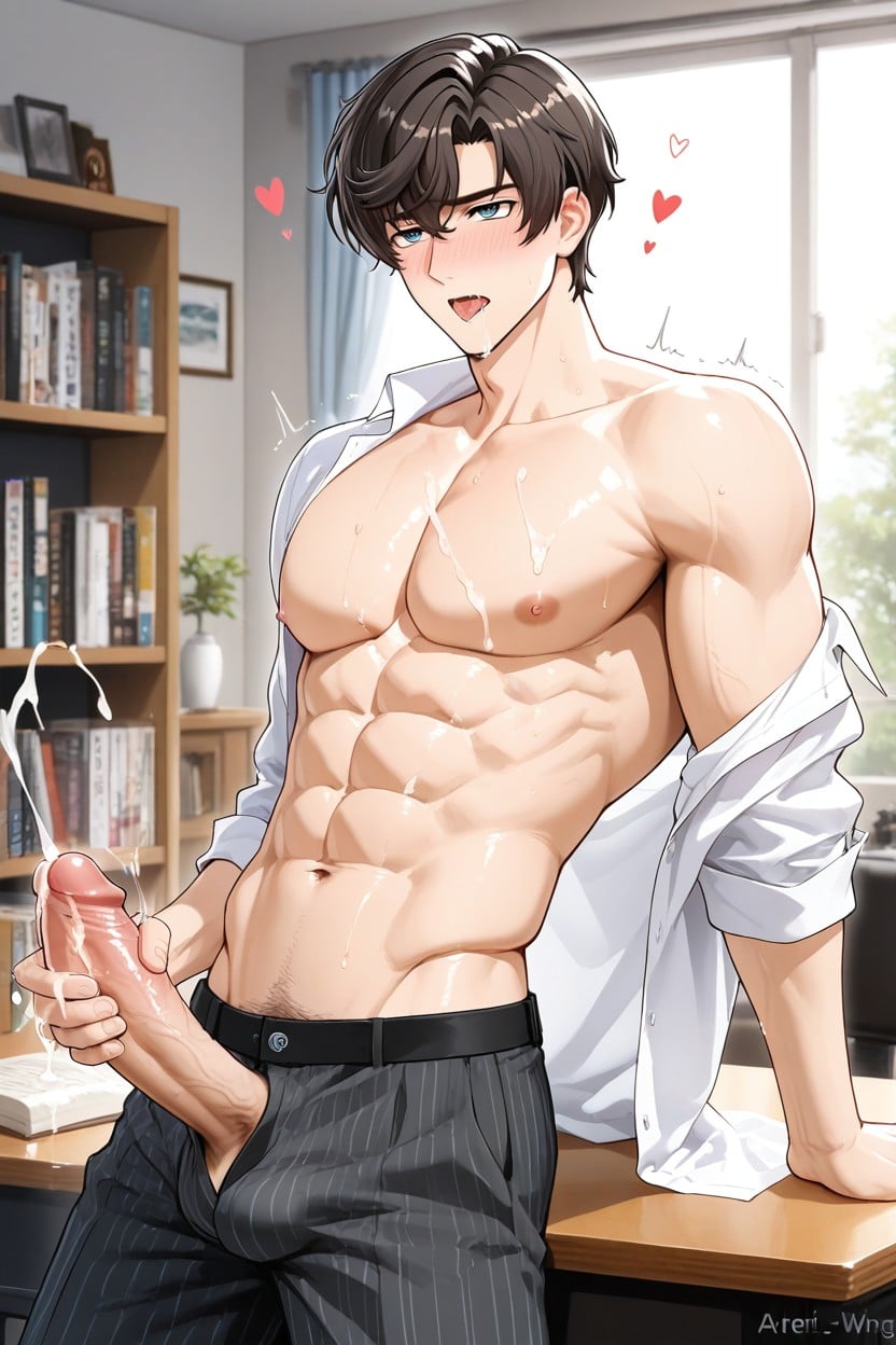 Artem Wing From Of Themis, Day, Bookshelves AI Gay Porn
