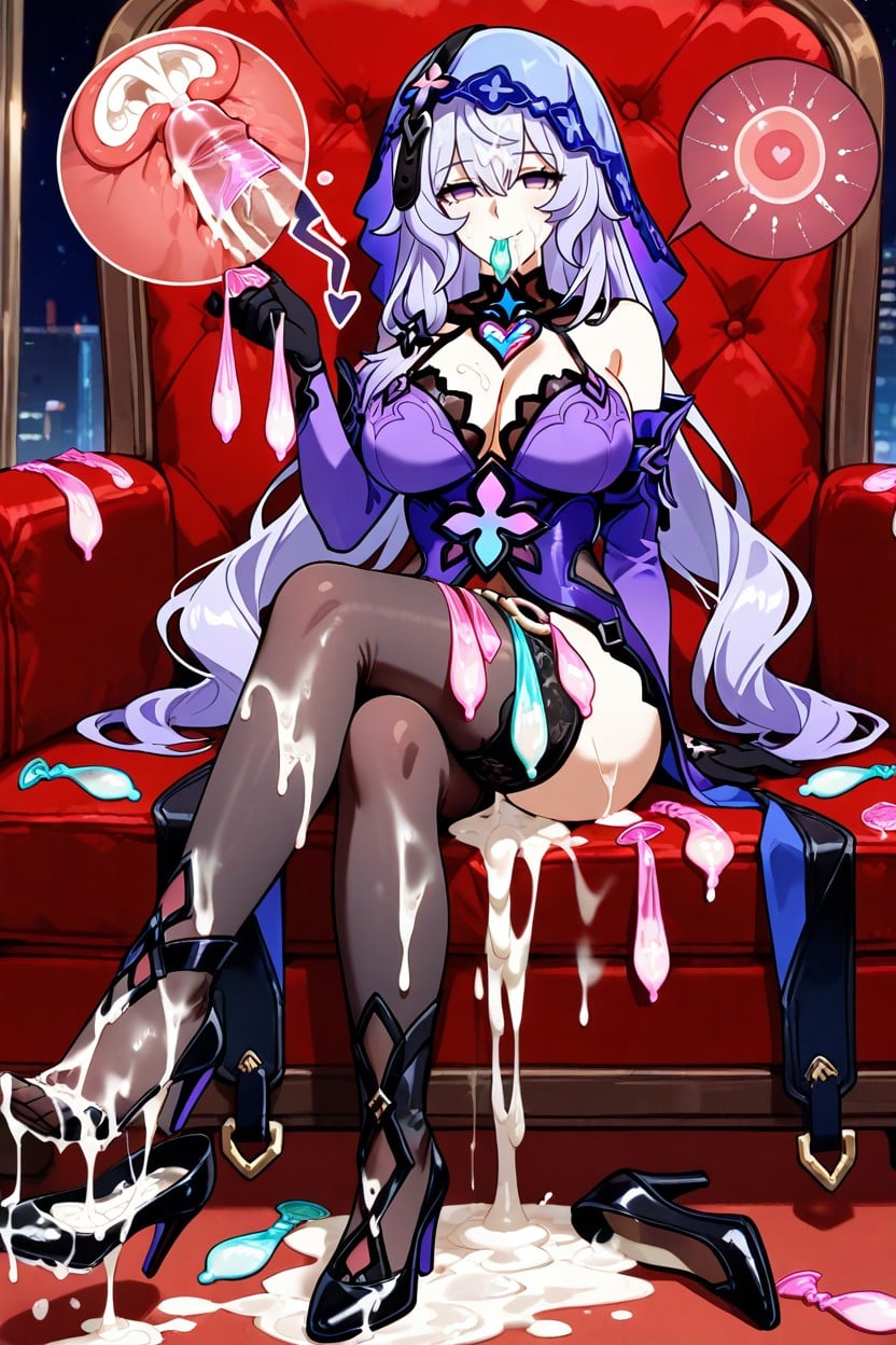 Cum On Legs, Drenched In Cum, Swallowing Semen Hentai AI Porn