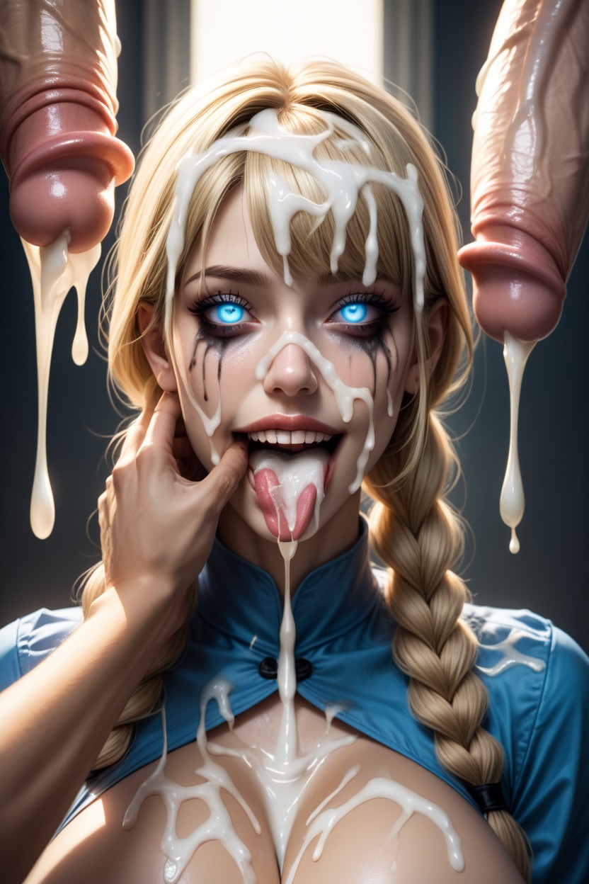 Round Face, Two Braids Of Hair, Drooling Hentai AI Porn
