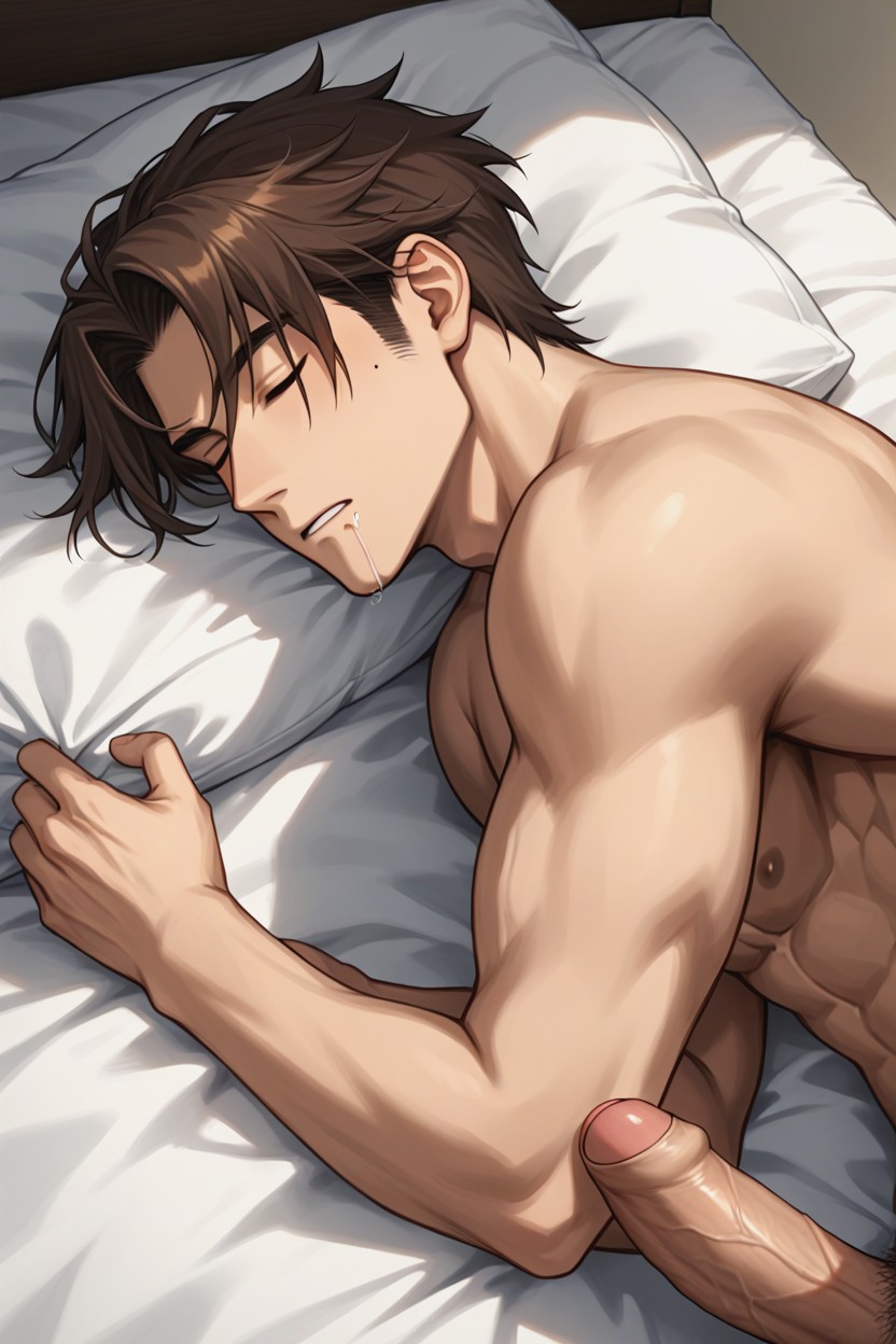 One Person, Sleep, Laying On His Side AI Gay Porn