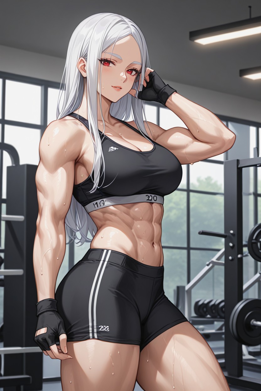 Face, Muscular Thighs, Front View AI Porn