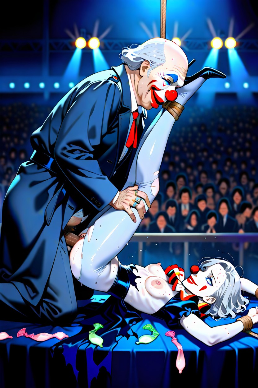 18+, Female Has Open Eyes, Female Has Clown Make-up Porno IA Hentai