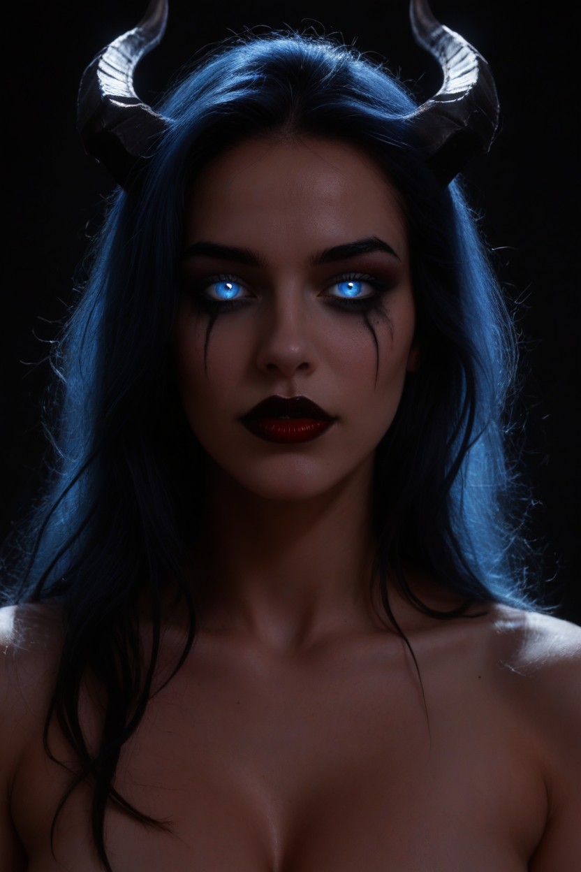 Succubus, Dark Lipstick, Dark Background AI Porn