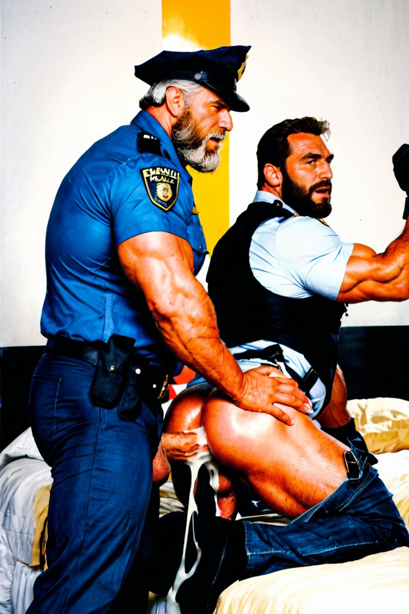 Full Body View, Penetrates Male Police Ass, 30+ AI Gay Porn