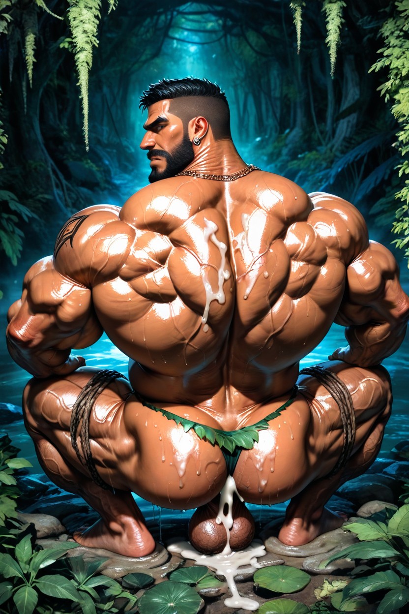 Monster Neck, Thong, Wet AI Gay Porn