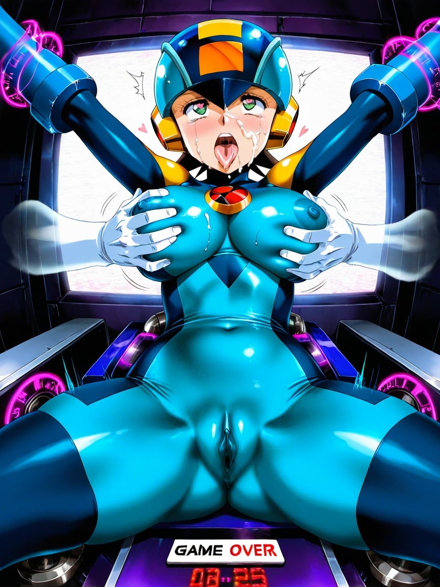 Helmet, Pinkish Tint Through Material, Skin Tight Hentai AI Porn
