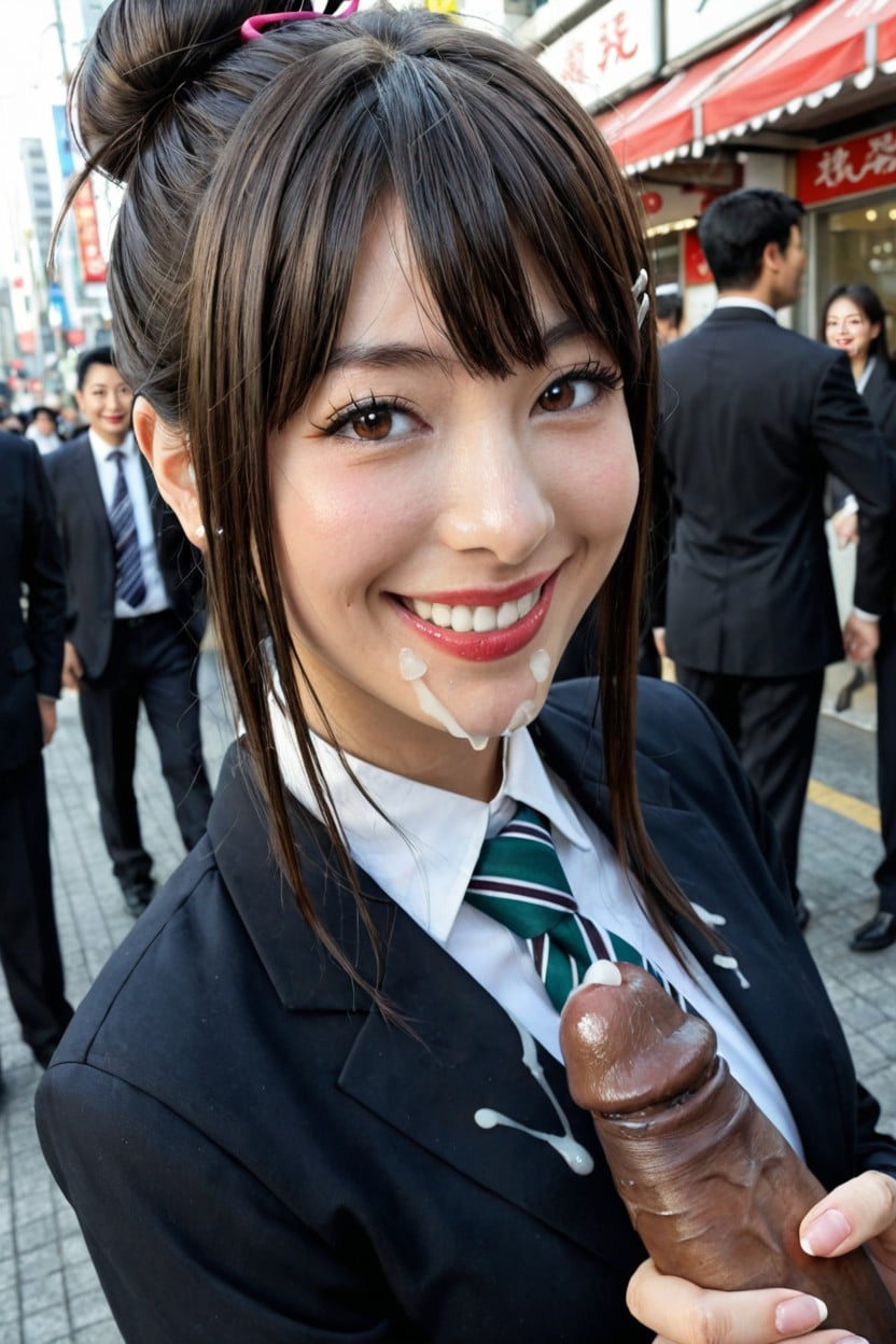 Creampie, Bangs, Red Lipstick AI Porn