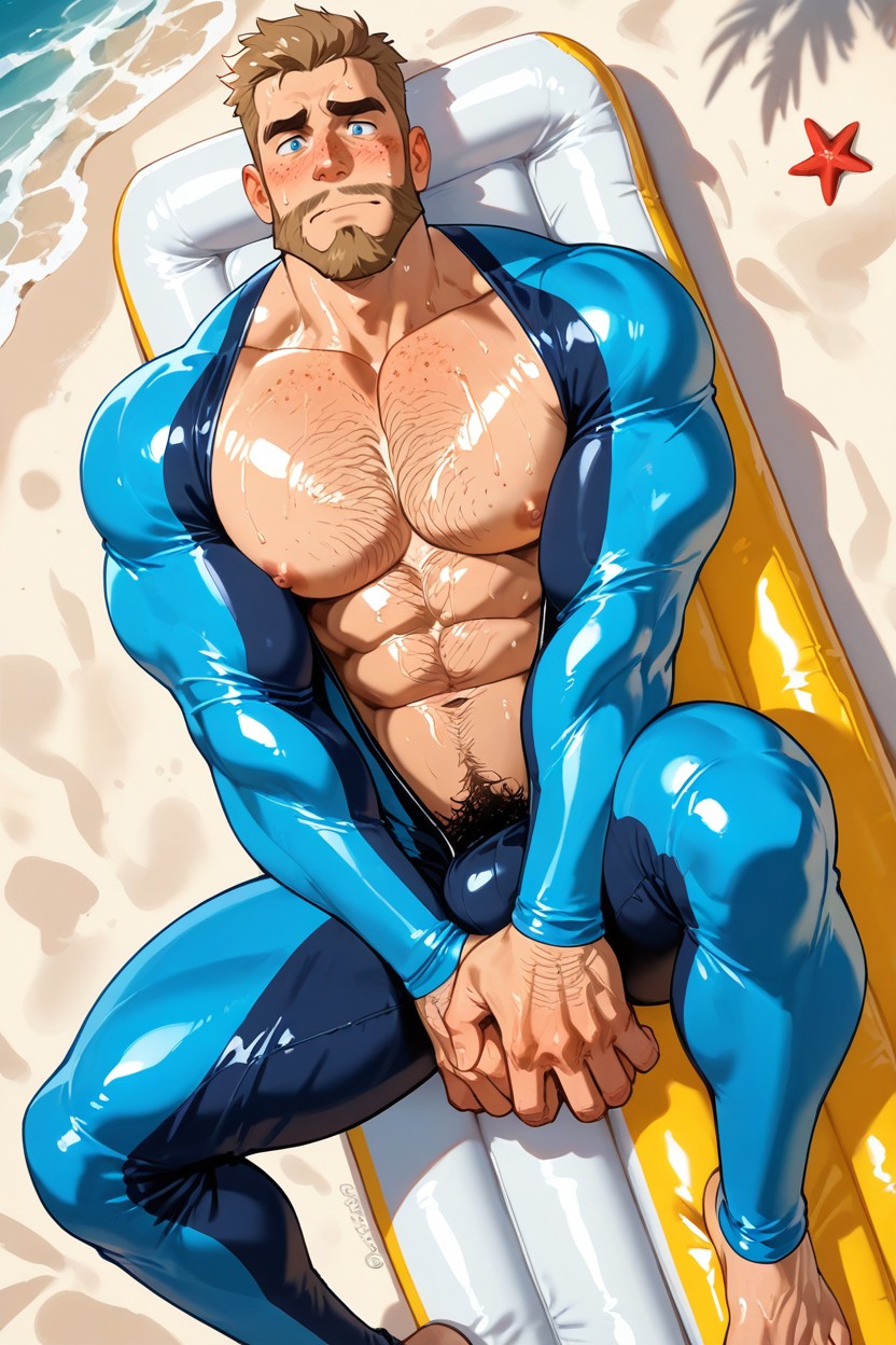 Sweating, Beard On Jaws, Freckles On Face Porno gay IA