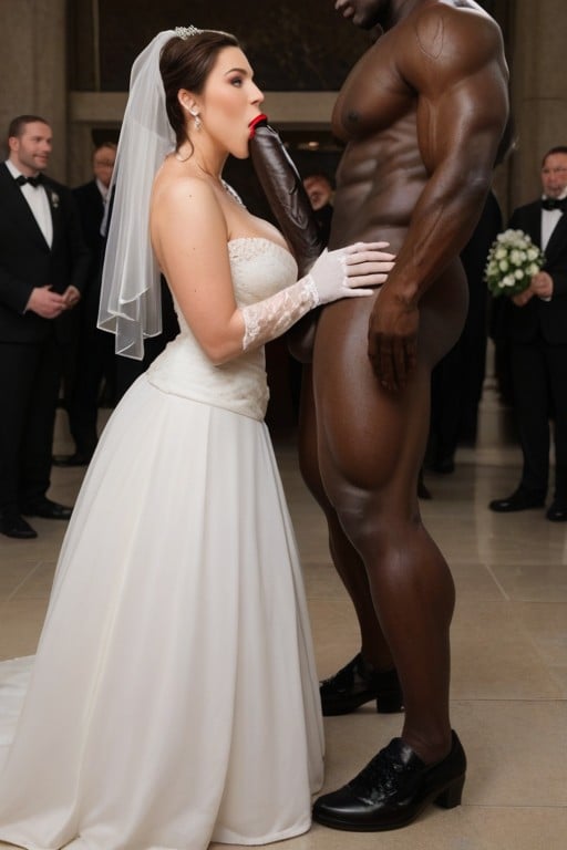 Excellence Wedding Dress, Bridal Flower Bouquet, Thick Cock AI Porn