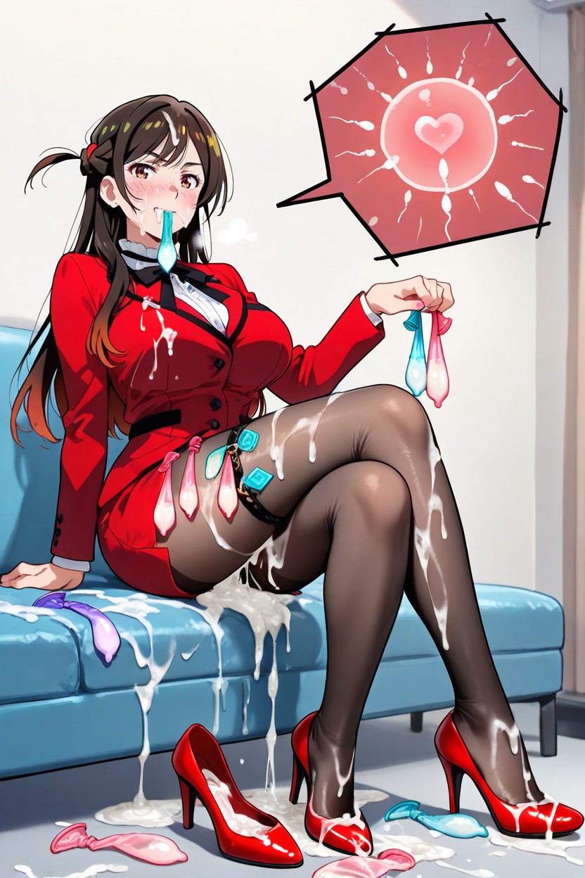 Cum On Face, Semen Soaked High Heels, Used Condom Belt Hentai AI Porn