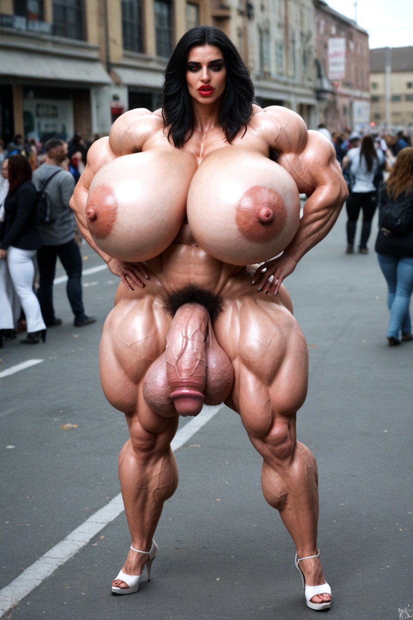 Veiny Balls, Infected, Colossal Breast Shemale AI Porn