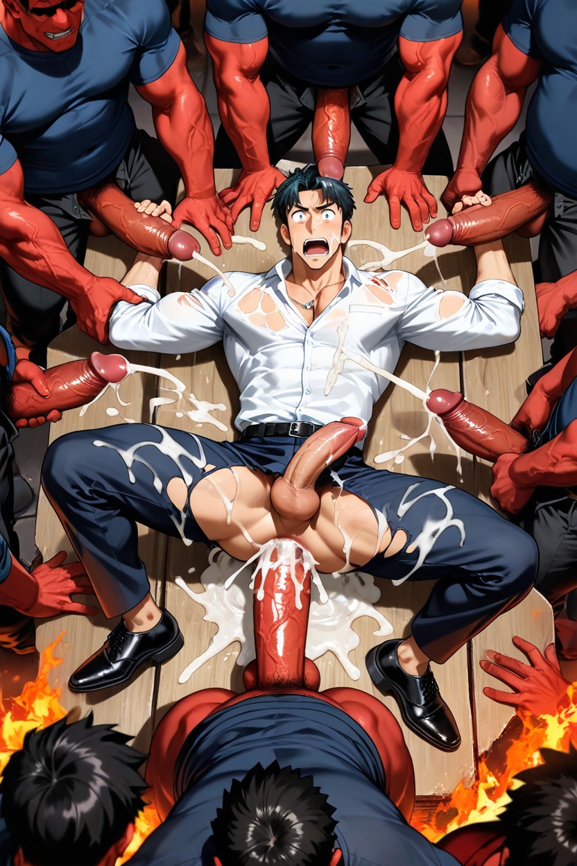 Pants Torn Off, Gangbang, 18+ AI Gay Porn