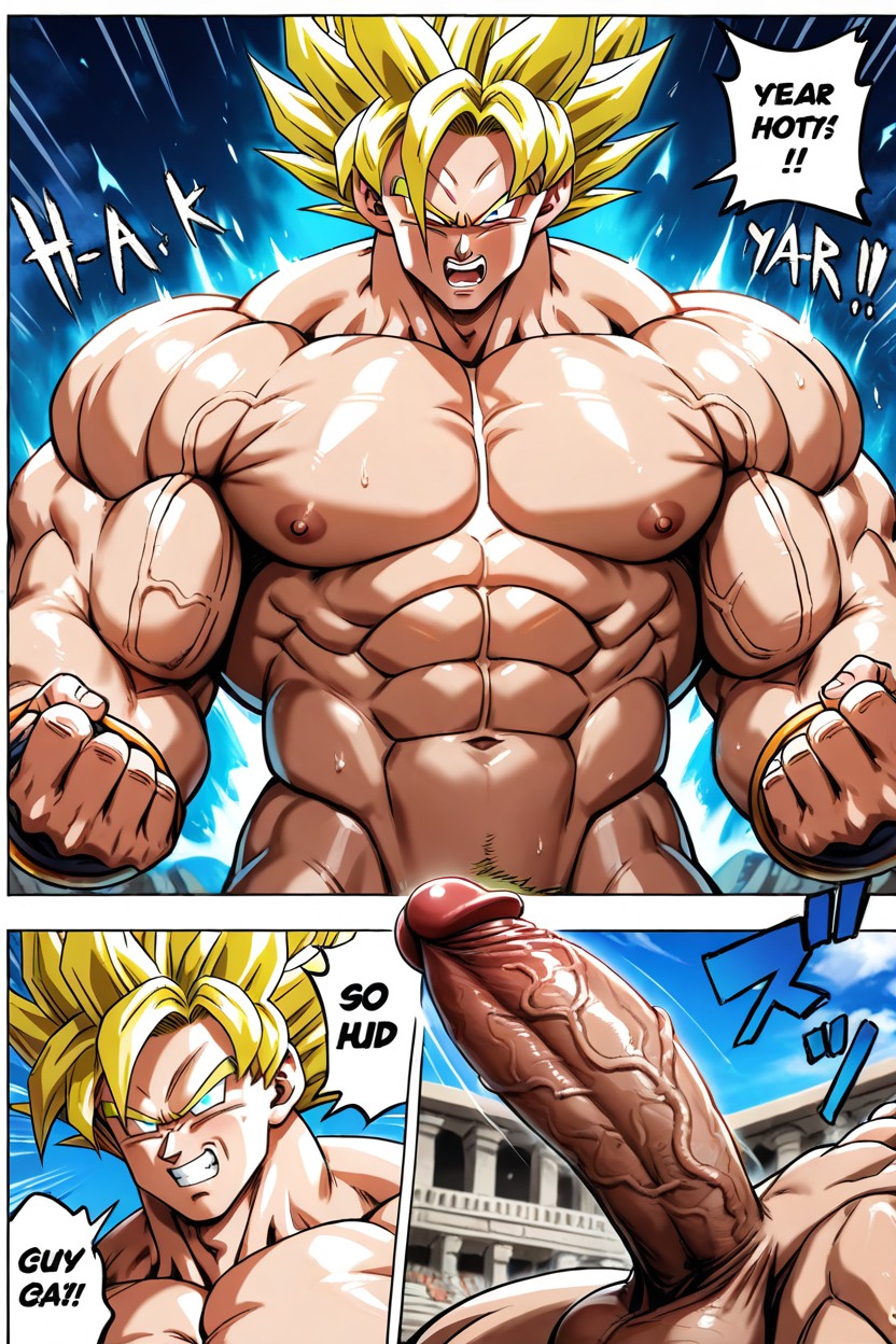 Comic Panel, Fight, Dragonball AI Gay Porn