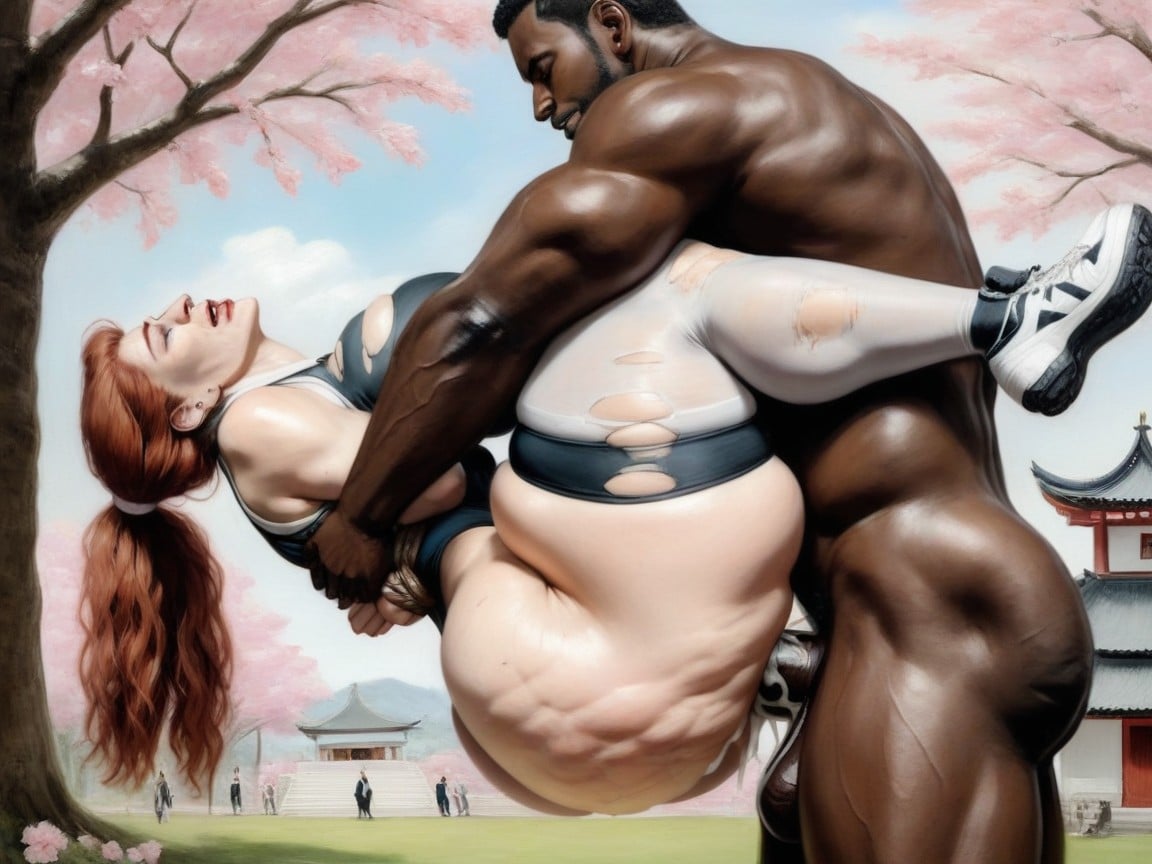 Dark Skinned Man, Hyper Ass, Leotard AI Porn