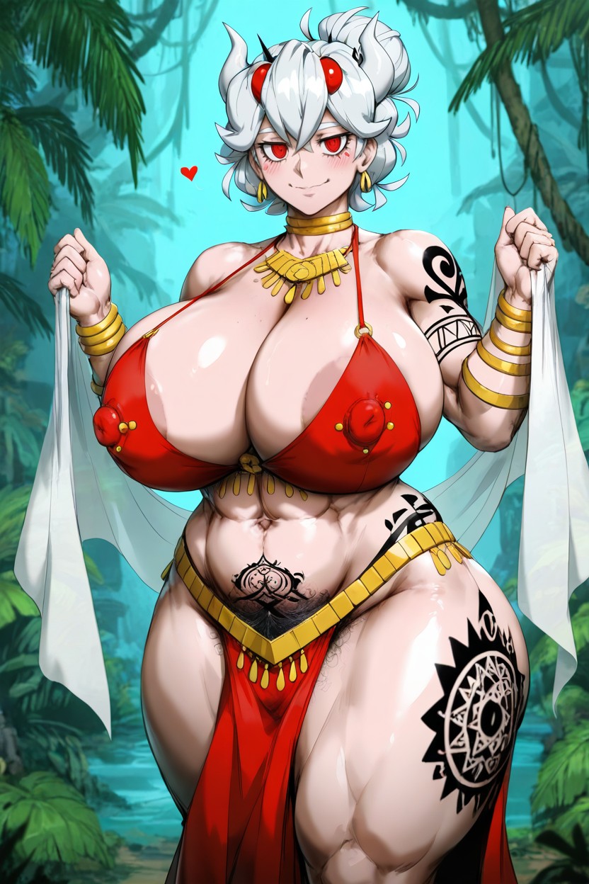 Giant Erect Nipples, Horny, Tattoos AI Porn