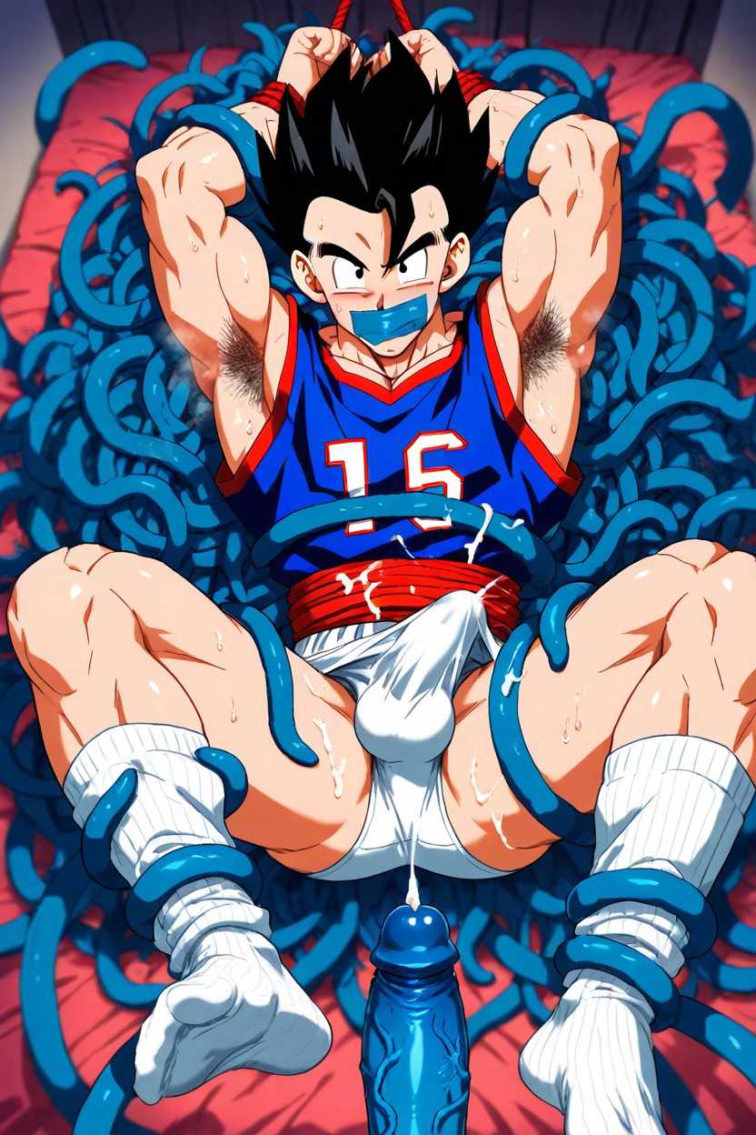 Laying On Back, Tape Over His Mouth, Focus On Socks AI Gay Porn