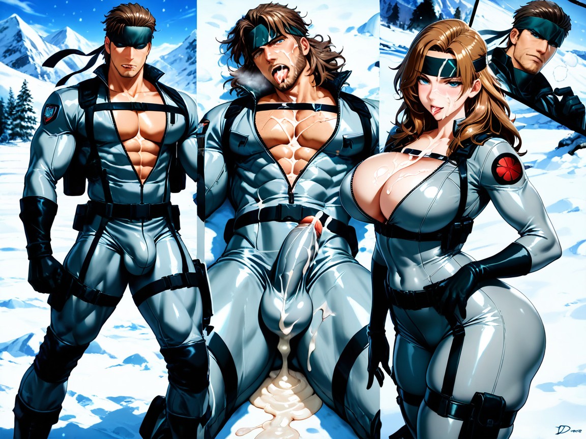 Thigh Straps, Solid From Metal Gear Solid, 2 People AI Gay Porn