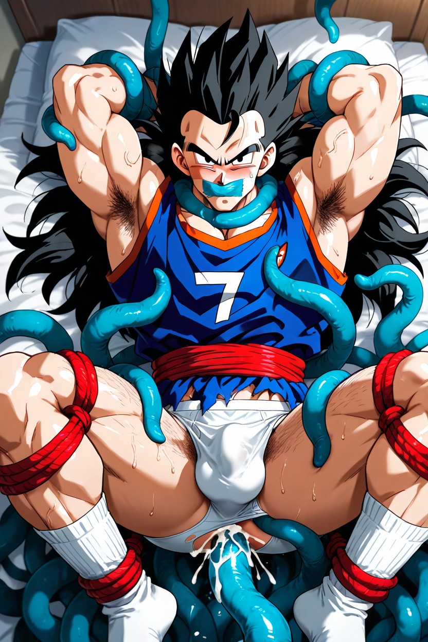 Gohan From Dragonball Z, Hairy Armpits, Gohan Seduced By Tangrowth AI Gay Porn