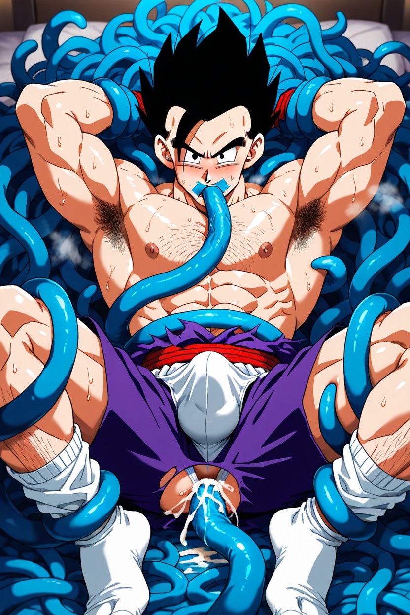 Gohan From Dragonball Z, Laying On Back, Guy AI Gay Porn
